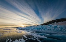 ROSJA, Jezioro Bajkał. Zachód słońca. Pięknie.