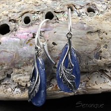 błękitne kolczyki liście