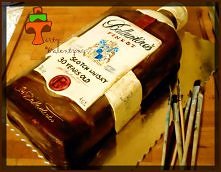Tort butelka whisky Ballantines