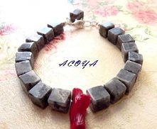 bransoletka z labradorytem i koralem