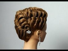 Вечерняя прическа на средние и длинные волосы. Hairstyle for long medium hair