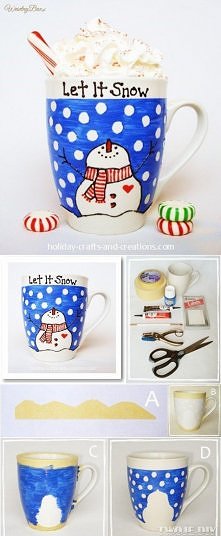 Pomysł na zimowy kubek... ja zaraz zabieram się do roboty :)