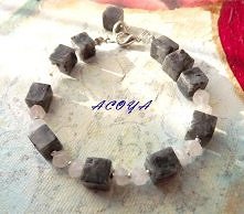 labradoryt z kwarcem różowym