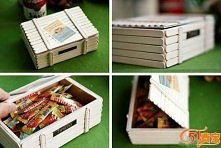 pudełeczko obklejone patycz...