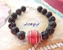 bransoletka z lawą wulkaniczną