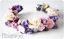 Opaska wianek ze sztucznych kwiatów. <3