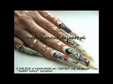 nailart retro naklejki Betty Boop acrylic paint stickers decorating patterns step by step