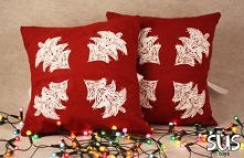 Lniana poszewka w choinki :P