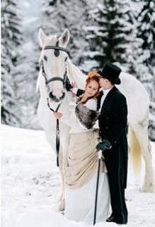 piękny koń i piękna para