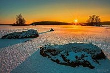 zimowy zachód slońca