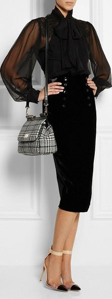 Dolce & Gabbana top, L'Wren Scott skirt, Gianvito Rossi shoes.
