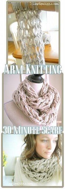 ARM KNITTING SCARF