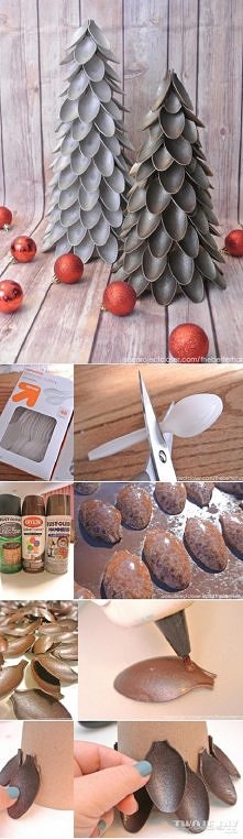 choinka z łyżeczek