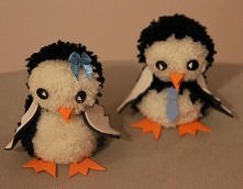 pingwiny z pomponów