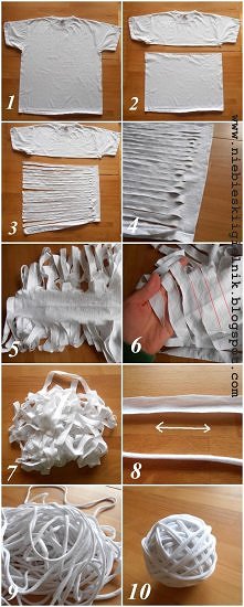 włóczka z t-shirtów