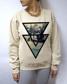 Łap Nas - Bluza " Tr&oacute;jkąty w beżu "