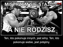 Najważniejsze to pokonać samego siebie, przezwyciężyć siebie i własne słabości oraz przeć do przodu nie patrzeć na przeciwności losu!