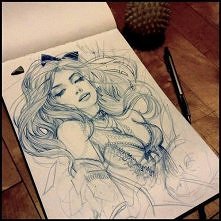 Długopisem, chciałabym tak ...