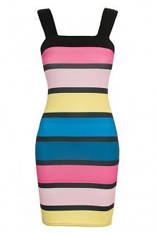 Bandażowa sukienka neonowe kolory
