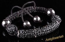 bransoletka shamballa tunel czarna