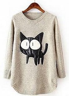 Świetny sweter z kotem :D