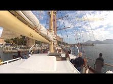 Ballet on the water - tall ship Pogoria coming do Calvi - timelapse
