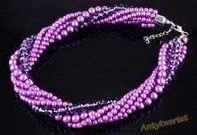 NASZYJNIK PERŁA SZKLANA + K...