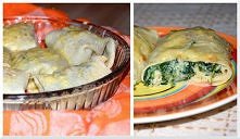 naleśniki z serkiem topionym, kurczakiem i szpinakiem