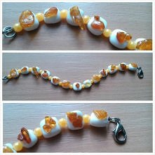 Bransoletka z bursztynów i ...