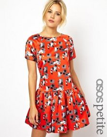 Asos Petite - ASOS PETITE Exclusive Dress In Print With Peplum Hem