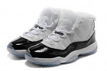 Concord" Shoes: Michael Jordan 11 with White/Black Colors Basketball Sneaker - White Fur
