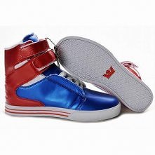 blue red and white high top tk society supra skate sneaker mens