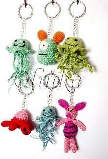 Szyte breloczki kocham <33