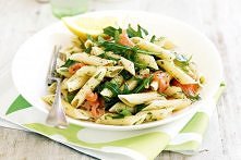 Smoked salmon penne with mixed herbs and lemon