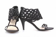 ModneNiebo - Czarne ażurowe szpilki