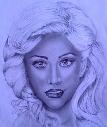 Christina Aguilera w nieco młodszym wydaniu- mój rysunek