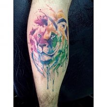 lew watercolor tatto