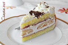 Przekładaniec biszkoptowy
bita śmietana, dżem porzeczkowy i biszkopty