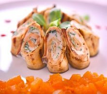 Roladki z bakłażana z kozim...