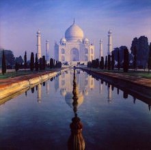 Taj Mahal, Agra, Indie.
Indyjska "Świątynia miłości", mauzoleum wzniesione przez Szahdżahana na pamiątkę przedwcześnie zmarłej, ukochanej żony Mumtaz Mahal.