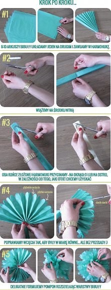 jak zrobić kwiaty-pompony z...