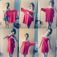 Kto by pomyślał, że z męskiego T-shirtu można stworzyć sukienkę! I to bez szycia, dosłownie w 5 min *.*