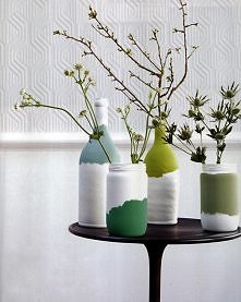 wazony DIY z butelek i słoików