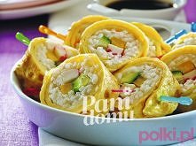 Omleciki z ryżem i paluszkami krabowymi