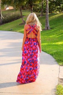 Neon back maxi dress