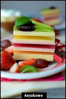 Ciasto w kolorach tęczy