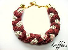 naszyjnik bordo złoto kwiat...