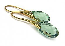 Kolczyki.Kropelki briolette Swarovskiego. Delikatne kolczyki w miętowo-zielonkawym odcieniu Erinite. Urzekają eleganckim kształtem bogato szlifowanych kropelek briolette Swarovs...