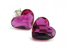 Fuksjowe kolczyki serduszka...