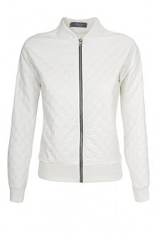 Kurtka bomber biała pikowana